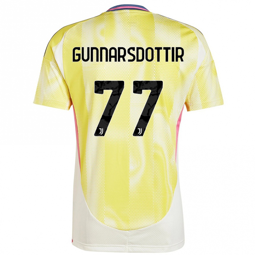 Niño Fútbol Camiseta Sara Bjork Gunnarsdottir #77 Amarillo Solar 2ª Equipación 2024/25