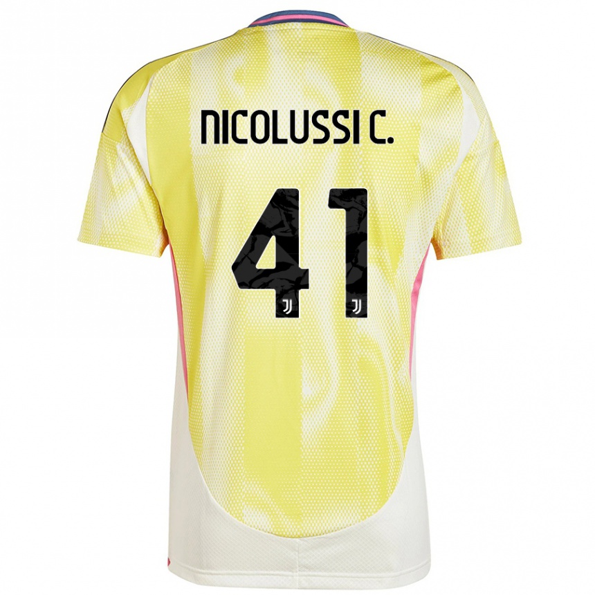 Niño Fútbol Camiseta Hans Nicolussi Caviglia #41 Amarillo Solar 2ª Equipación 2024/25