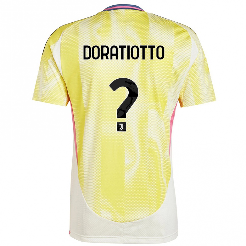 Niño Fútbol Camiseta Giulio Doratiotto #0 Amarillo Solar 2ª Equipación 2024/25