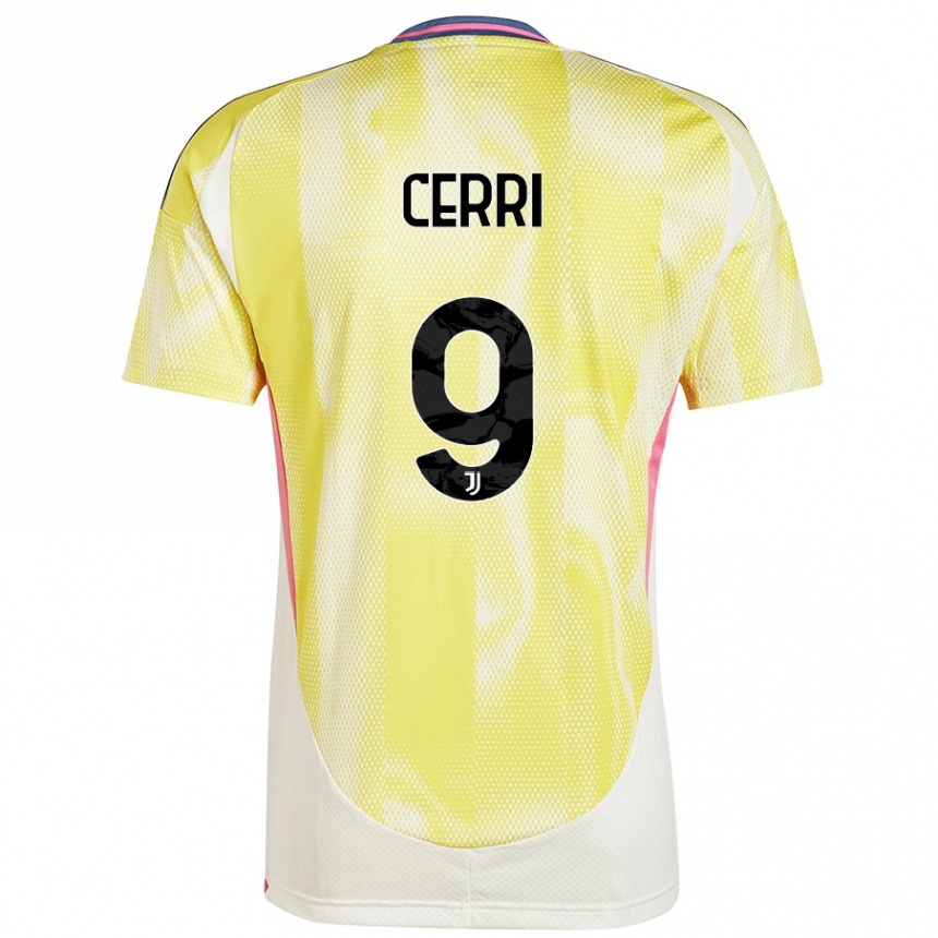 Niño Fútbol Camiseta Leonardo Cerri #9 Amarillo Solar 2ª Equipación 2024/25