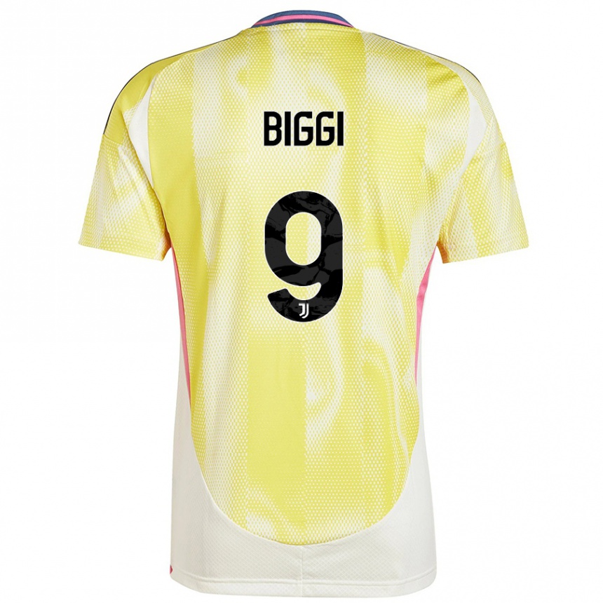 Niño Fútbol Camiseta Silvano Biggi #9 Amarillo Solar 2ª Equipación 2024/25