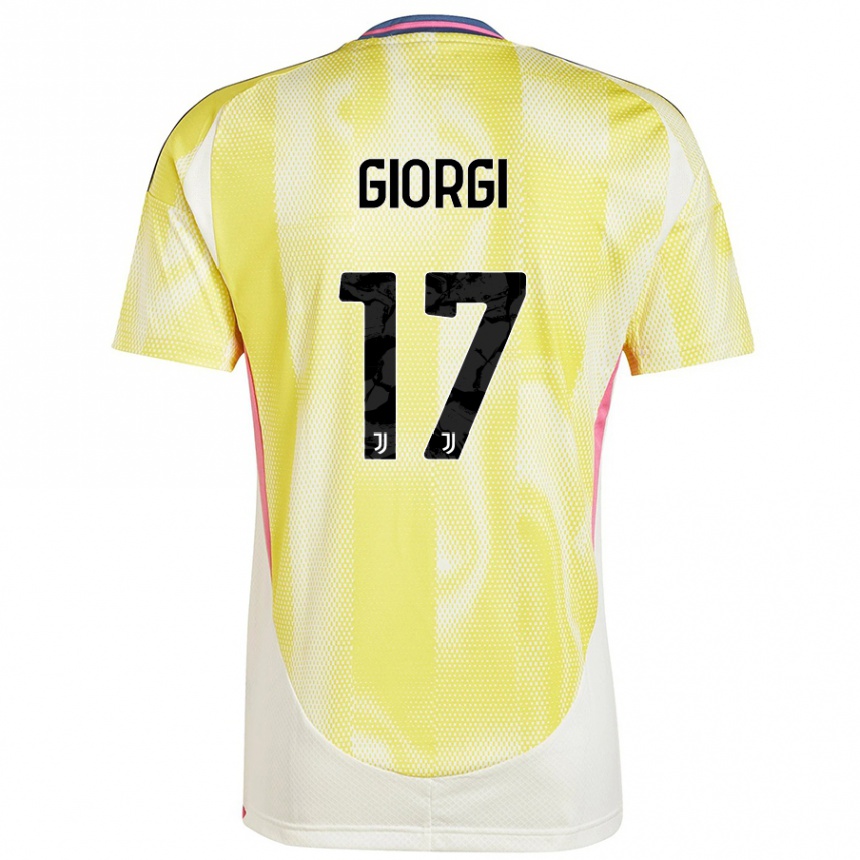 Niño Fútbol Camiseta Lorenzo Giorgi #17 Amarillo Solar 2ª Equipación 2024/25