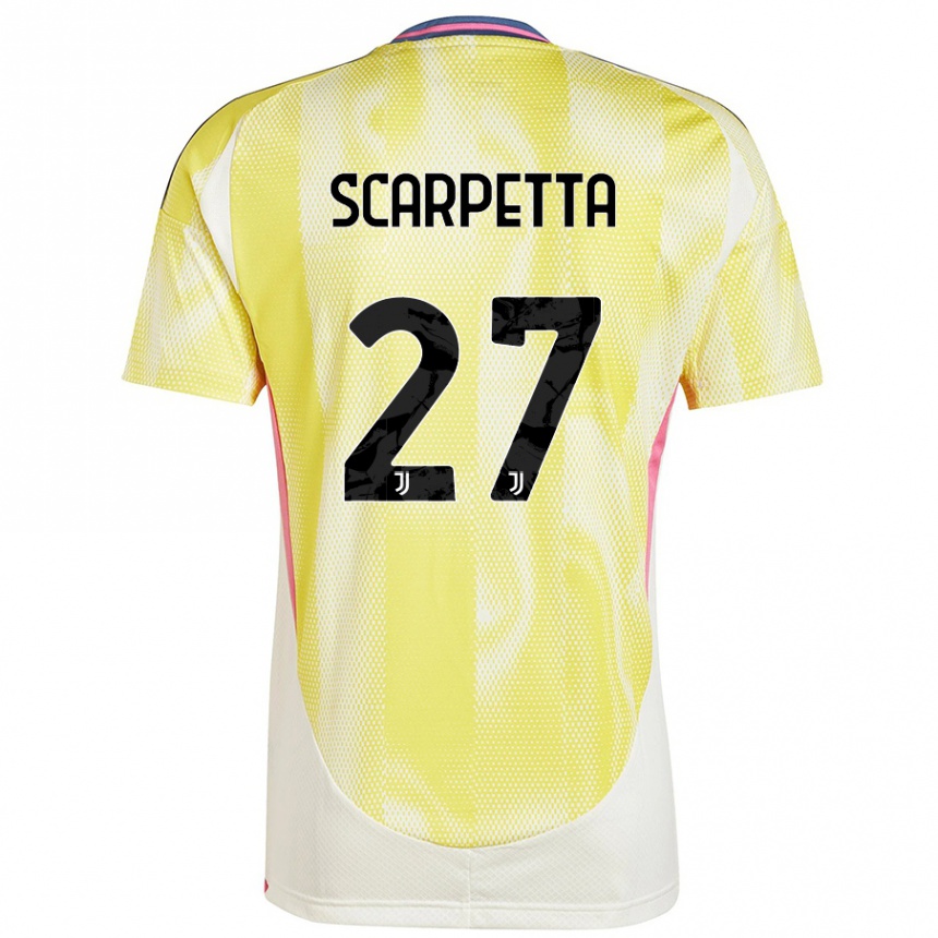 Niño Fútbol Camiseta Jacopo Scarpetta #27 Amarillo Solar 2ª Equipación 2024/25