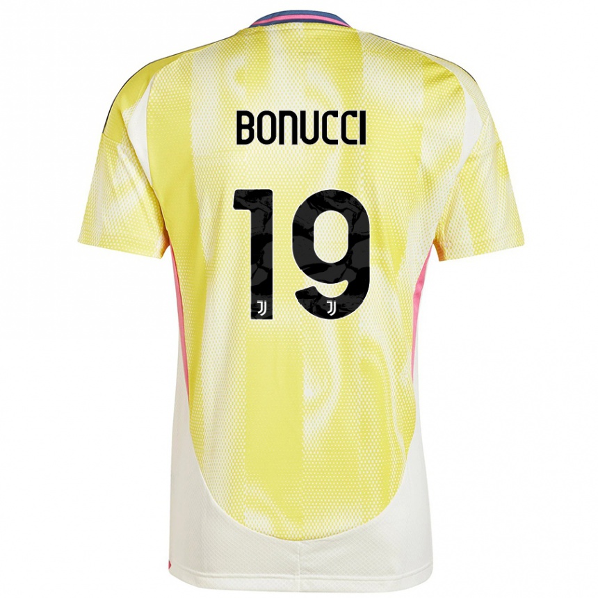 Niño Fútbol Camiseta Leonardo Bonucci #19 Amarillo Solar 2ª Equipación 2024/25