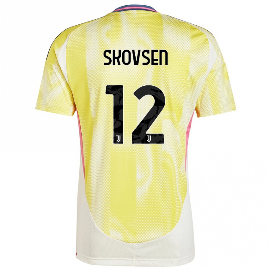 Niño Fútbol Camiseta Matilde Lundorf Skovsen #12 Amarillo Solar 2ª Equipación 2024/25