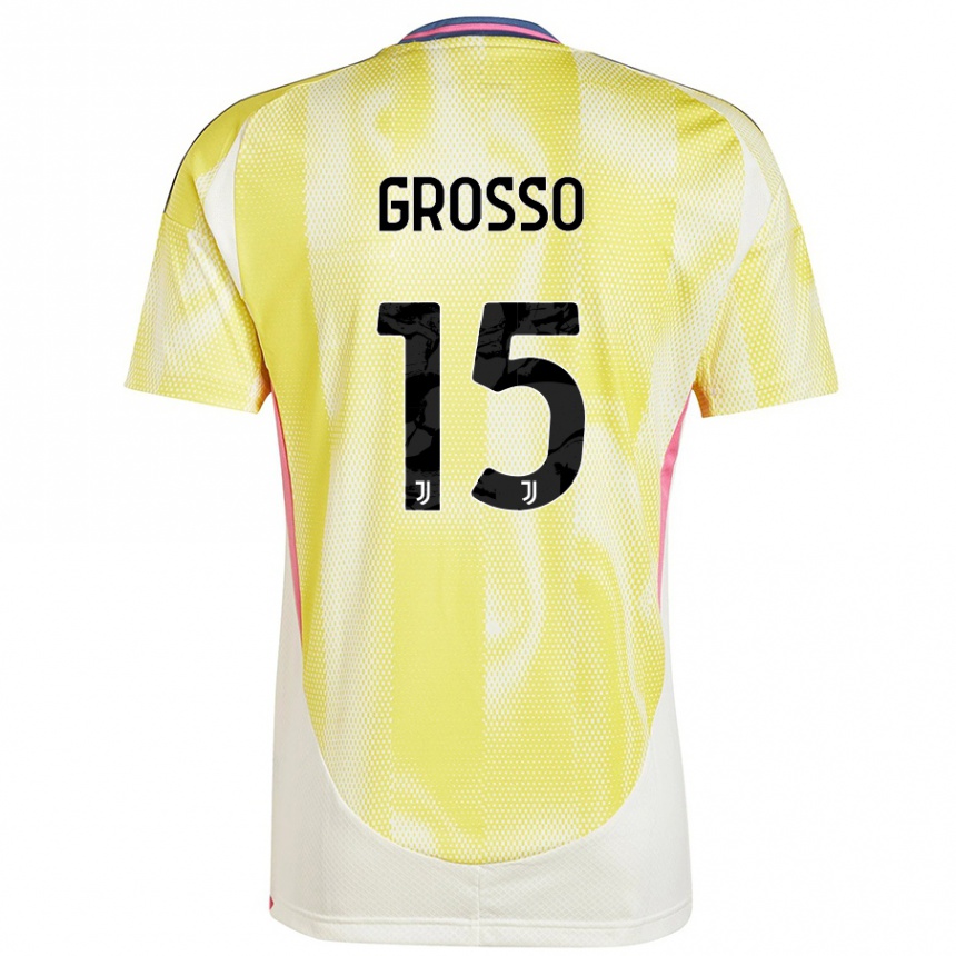 Niño Fútbol Camiseta Julia Grosso #15 Amarillo Solar 2ª Equipación 2024/25