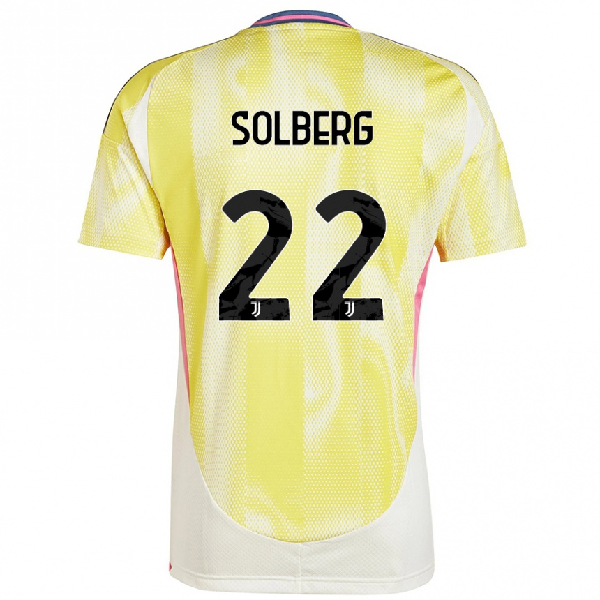 Niño Fútbol Camiseta Elias Solberg #22 Amarillo Solar 2ª Equipación 2024/25