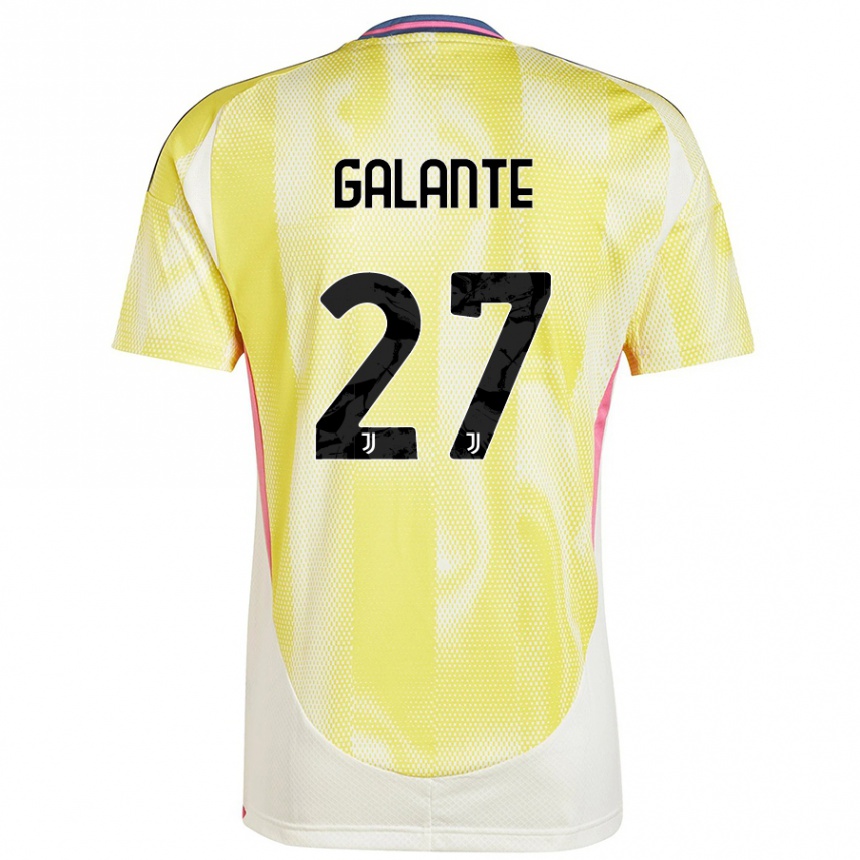 Niño Fútbol Camiseta Tommaso Galante #27 Amarillo Solar 2ª Equipación 2024/25