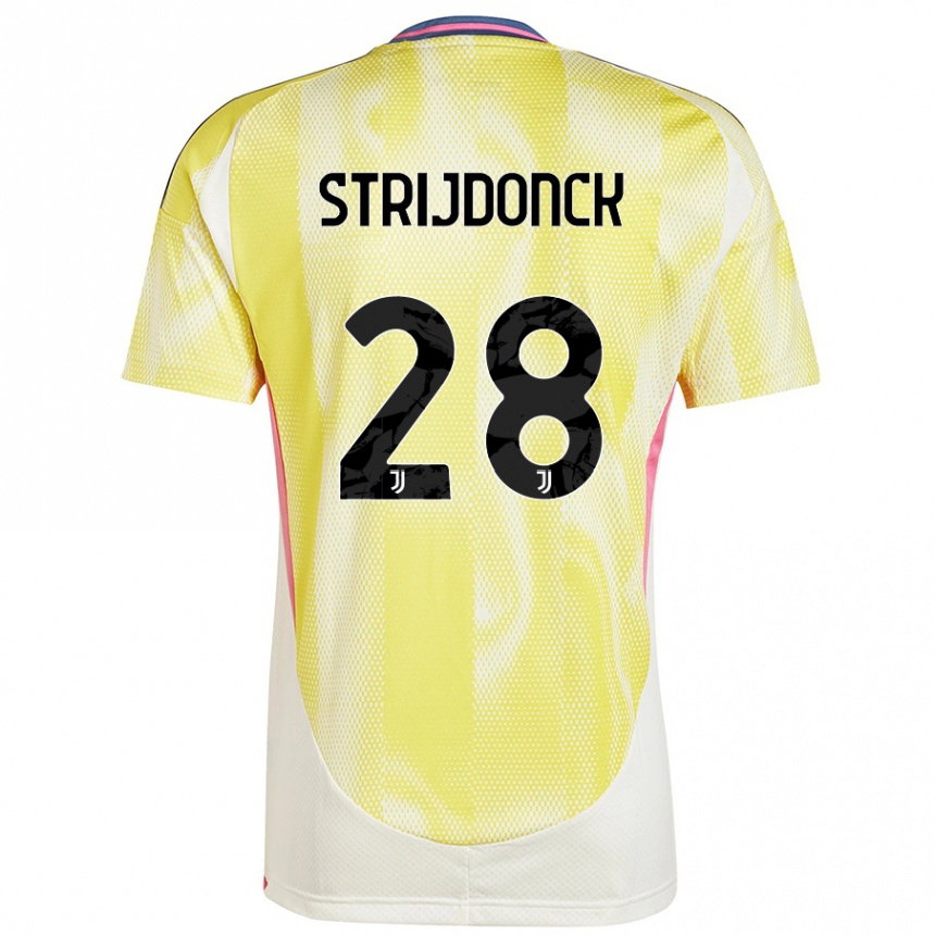 Niño Fútbol Camiseta Bayron Strijdonck #28 Amarillo Solar 2ª Equipación 2024/25