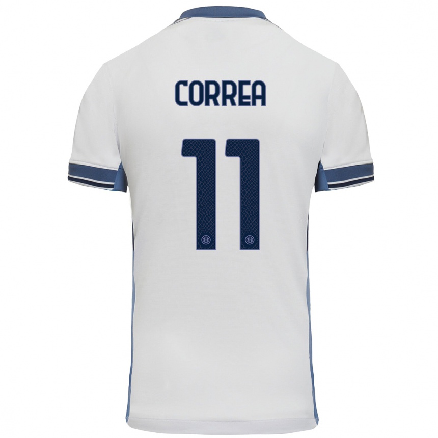 Niño Fútbol Camiseta Joaquin Correa #11 Blanco Gris 2ª Equipación 2024/25