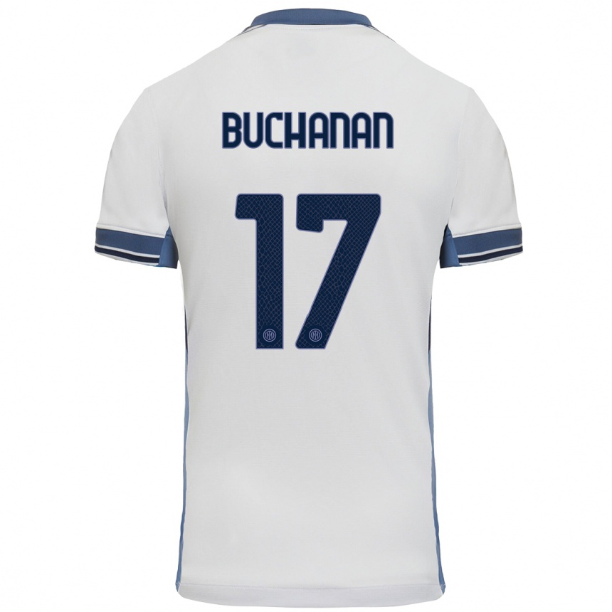 Niño Fútbol Camiseta Tajon Buchanan #17 Blanco Gris 2ª Equipación 2024/25