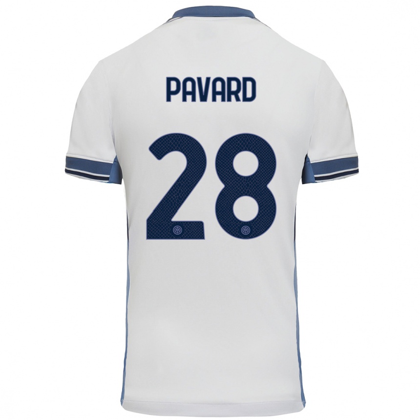 Niño Fútbol Camiseta Benjamin Pavard #28 Blanco Gris 2ª Equipación 2024/25