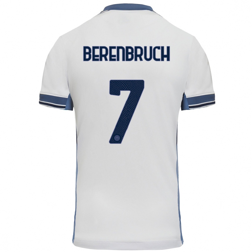 Niño Fútbol Camiseta Thomas Berenbruch #7 Blanco Gris 2ª Equipación 2024/25