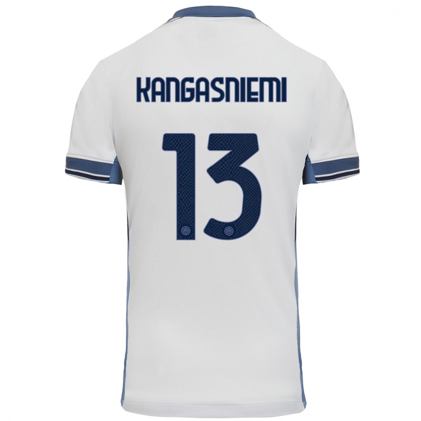 Niño Fútbol Camiseta Ilari Kangasniemi #13 Blanco Gris 2ª Equipación 2024/25