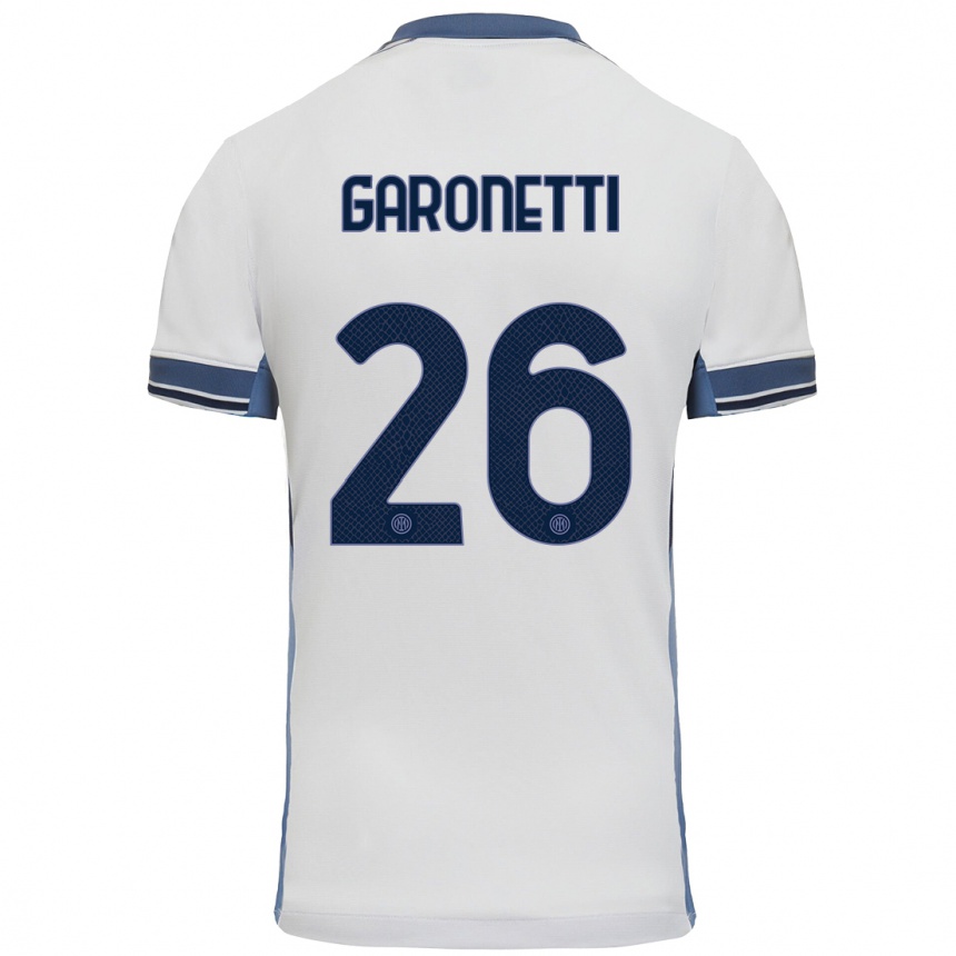 Niño Fútbol Camiseta Gabriele Garonetti #26 Blanco Gris 2ª Equipación 2024/25