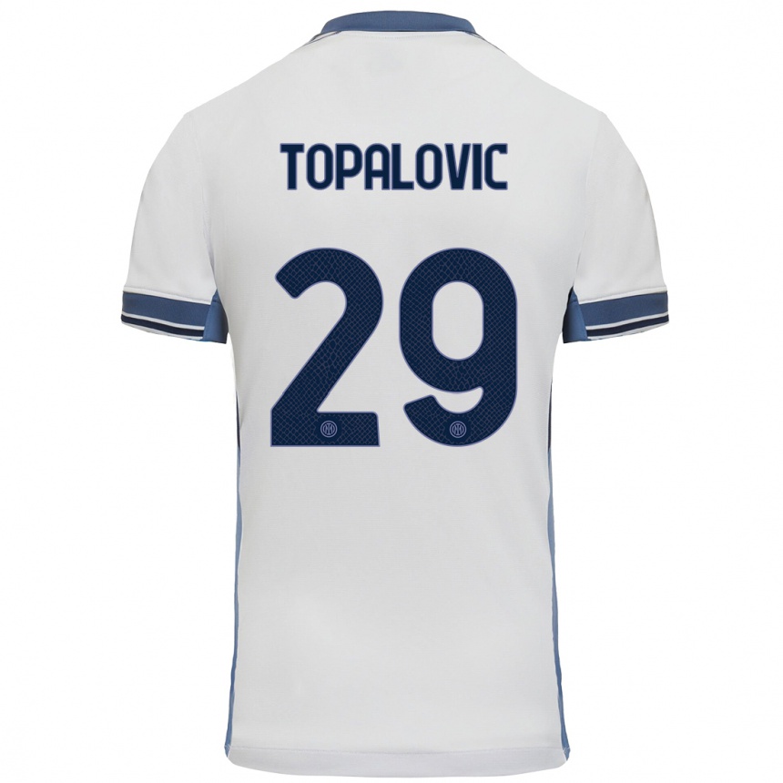 Niño Fútbol Camiseta Luka Topalovic #29 Blanco Gris 2ª Equipación 2024/25