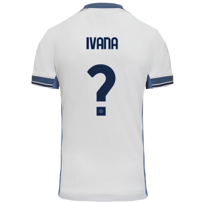 Niño Fútbol Camiseta Ivana Andrés #0 Blanco Gris 2ª Equipación 2024/25