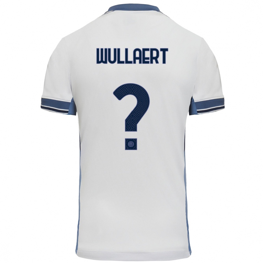 Niño Fútbol Camiseta Tessa Wullaert #0 Blanco Gris 2ª Equipación 2024/25