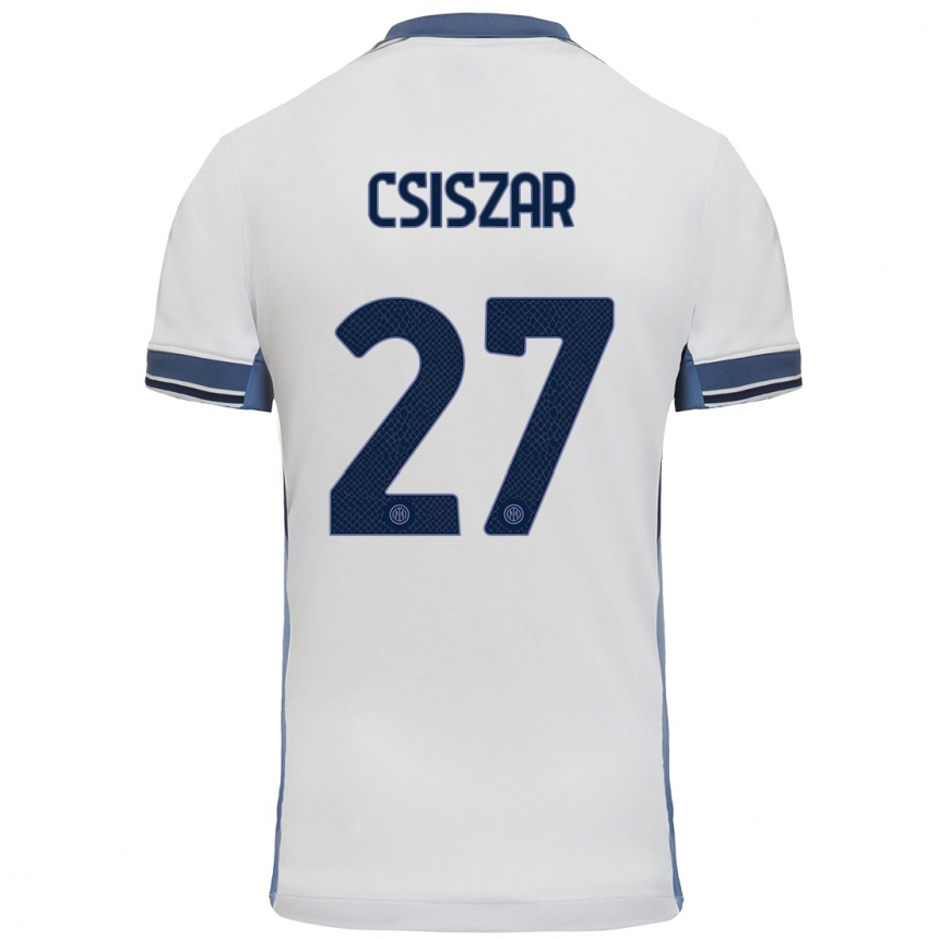 Niño Fútbol Camiseta Henrietta Csiszar #27 Blanco Gris 2ª Equipación 2024/25