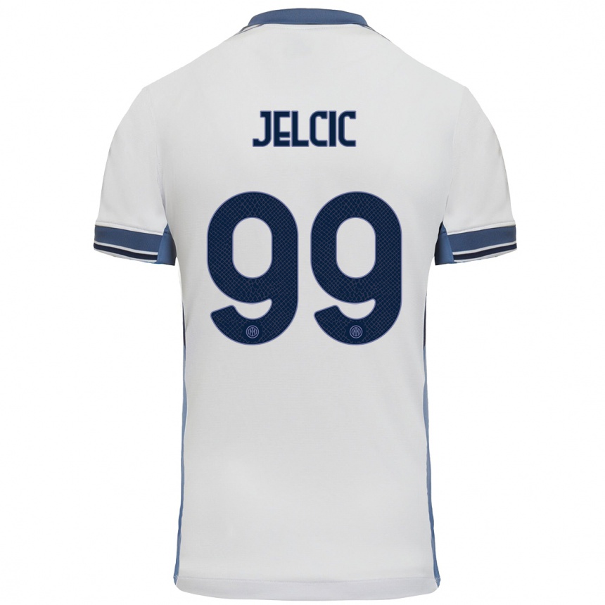 Niño Fútbol Camiseta Maja Jelčić #99 Blanco Gris 2ª Equipación 2024/25