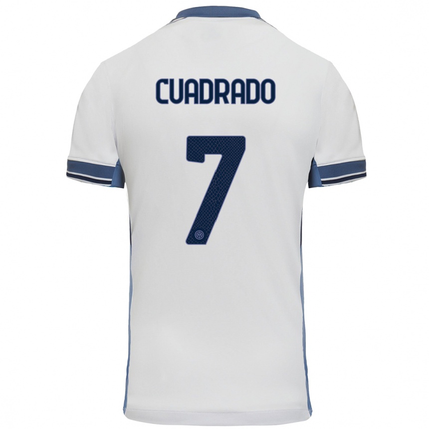 Niño Fútbol Camiseta Juan Cuadrado #7 Blanco Gris 2ª Equipación 2024/25