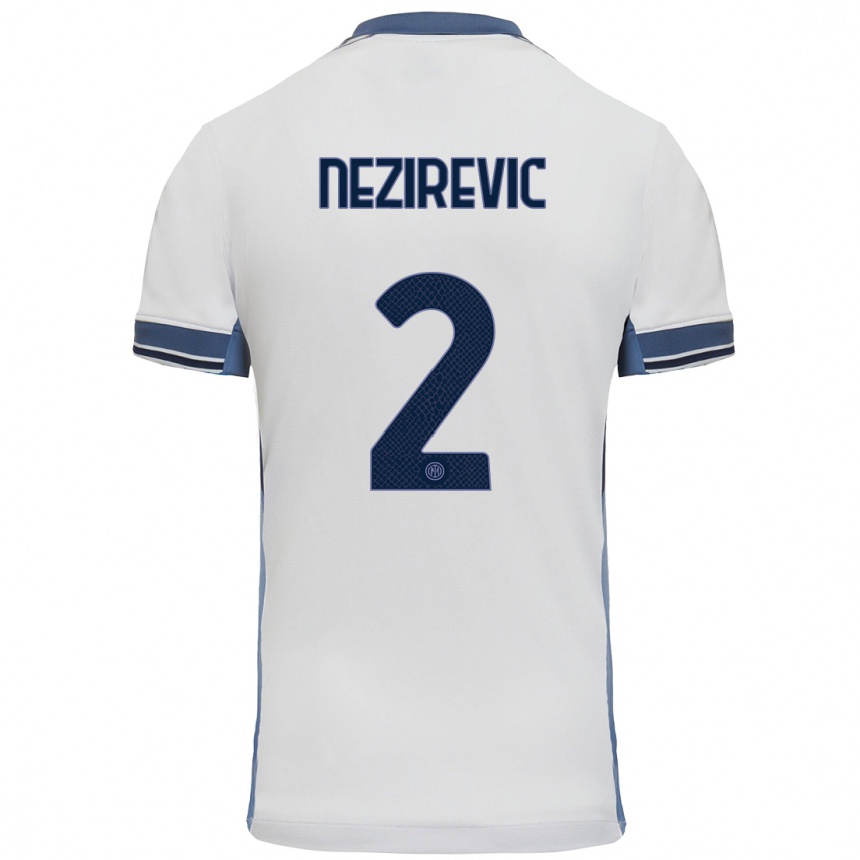 Niño Fútbol Camiseta Alem Nezirevic #2 Blanco Gris 2ª Equipación 2024/25