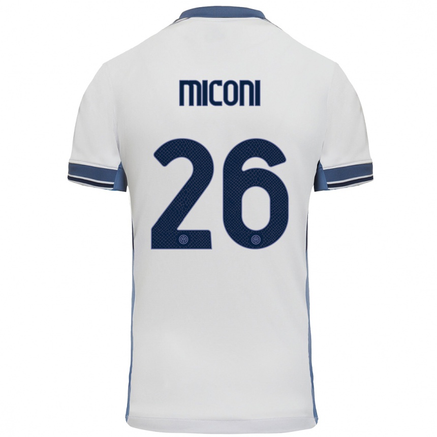 Niño Fútbol Camiseta Riccardo Miconi #26 Blanco Gris 2ª Equipación 2024/25