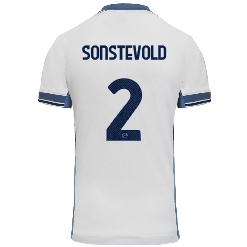 Niño Fútbol Camiseta Anja Sonstevold #2 Blanco Gris 2ª Equipación 2024/25