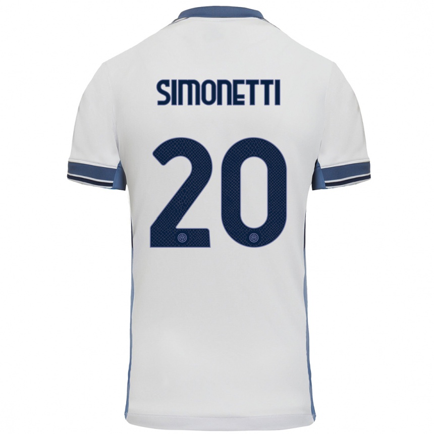 Niño Fútbol Camiseta Flaminia Simonetti #20 Blanco Gris 2ª Equipación 2024/25