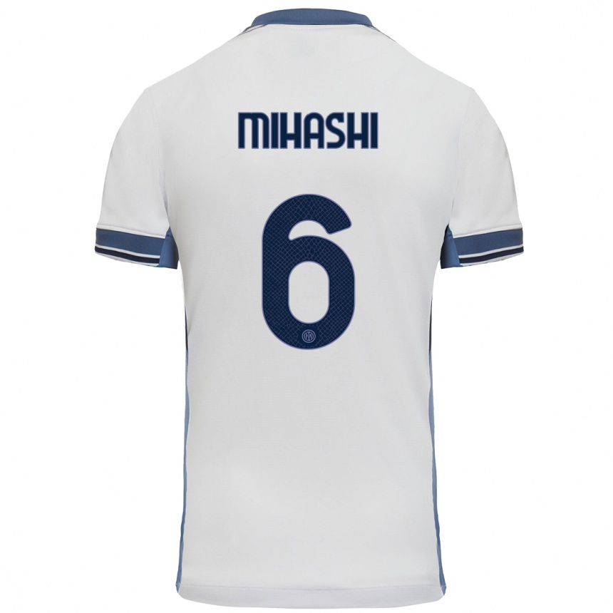 Niño Fútbol Camiseta Mana Mihashi #6 Blanco Gris 2ª Equipación 2024/25