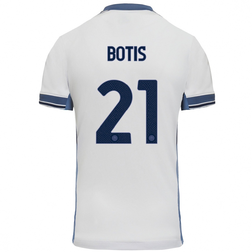 Niño Fútbol Camiseta Nikolaos Botis #21 Blanco Gris 2ª Equipación 2024/25