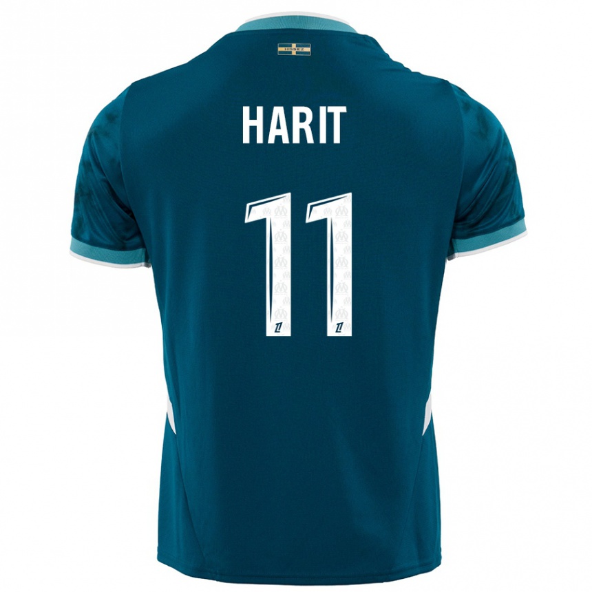 Niño Fútbol Camiseta Amine Harit #11 Azul Turquesa 2ª Equipación 2024/25