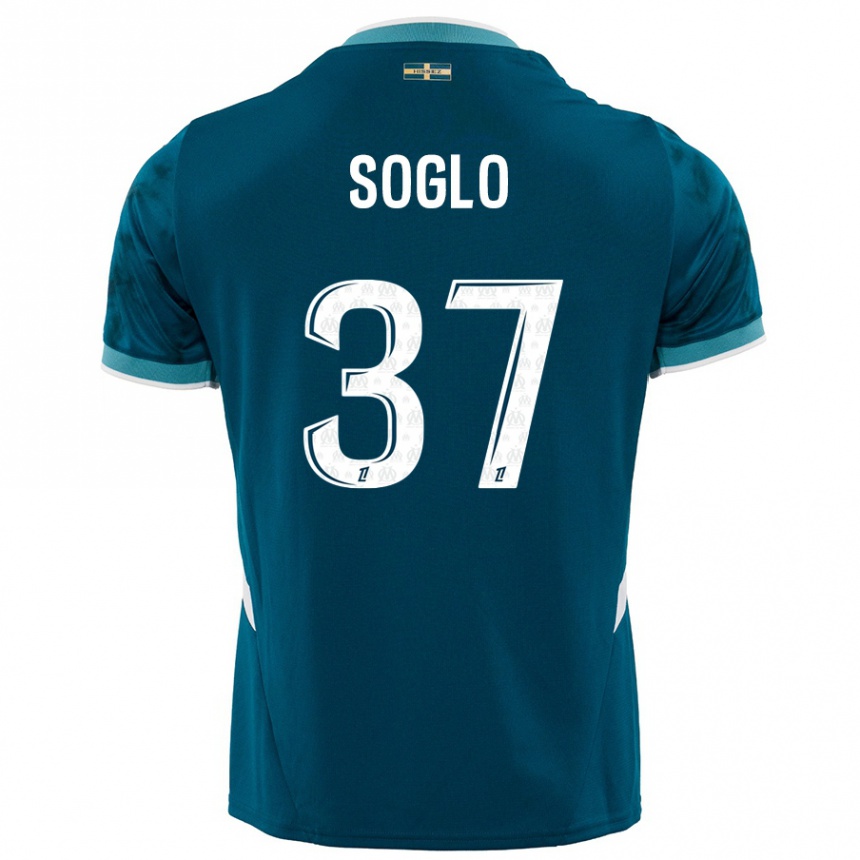 Niño Fútbol Camiseta Emran Soglo #37 Azul Turquesa 2ª Equipación 2024/25