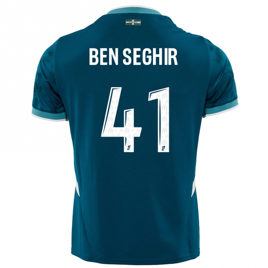 Niño Fútbol Camiseta Salim Ben Seghir #41 Azul Turquesa 2ª Equipación 2024/25