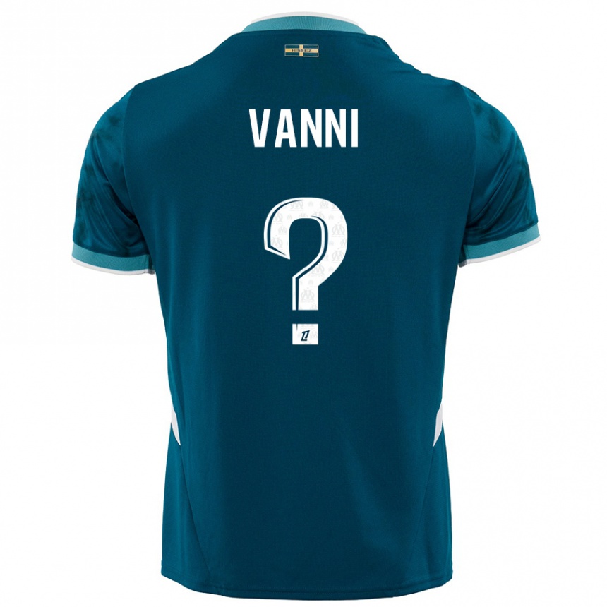 Niño Fútbol Camiseta Fabio Vanni #0 Azul Turquesa 2ª Equipación 2024/25