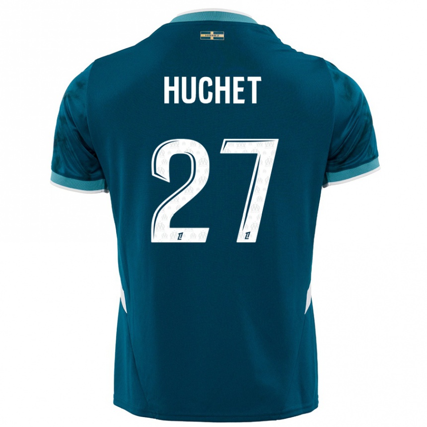 Niño Fútbol Camiseta Sarah Huchet #27 Azul Turquesa 2ª Equipación 2024/25