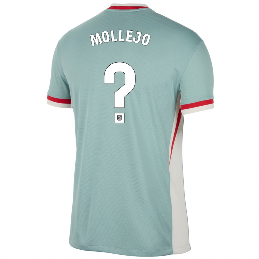 Niño Fútbol Camiseta Victor Mollejo #0 Beige Claro Azul 2ª Equipación 2024/25