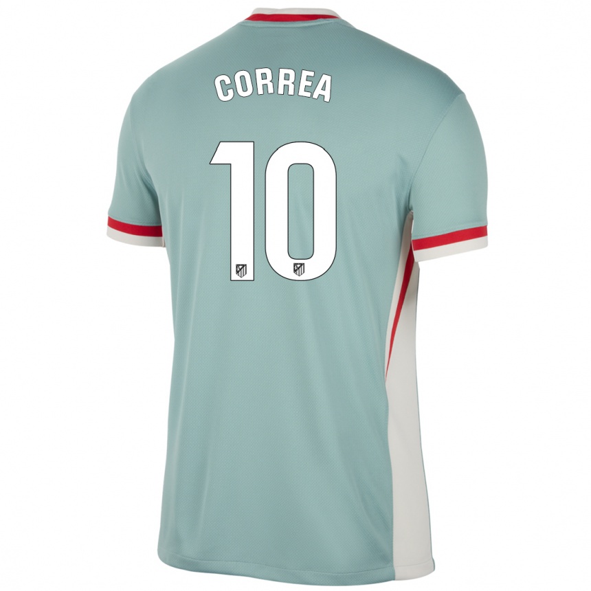 Niño Fútbol Camiseta Angel Correa #10 Beige Claro Azul 2ª Equipación 2024/25