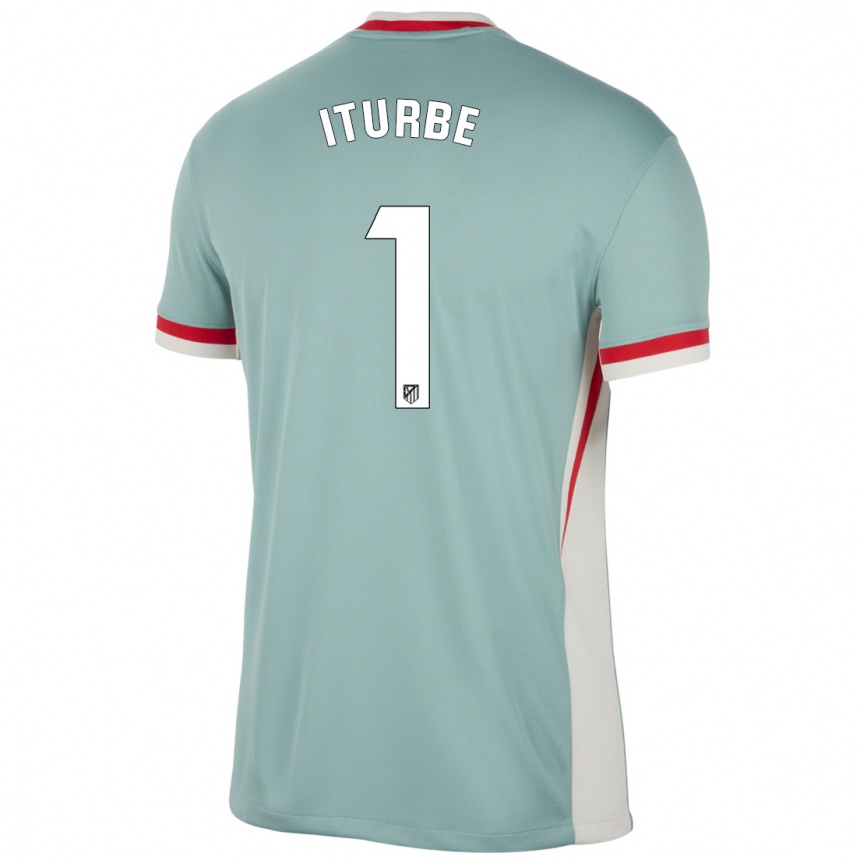 Niño Fútbol Camiseta Alejandro Iturbe #1 Beige Claro Azul 2ª Equipación 2024/25