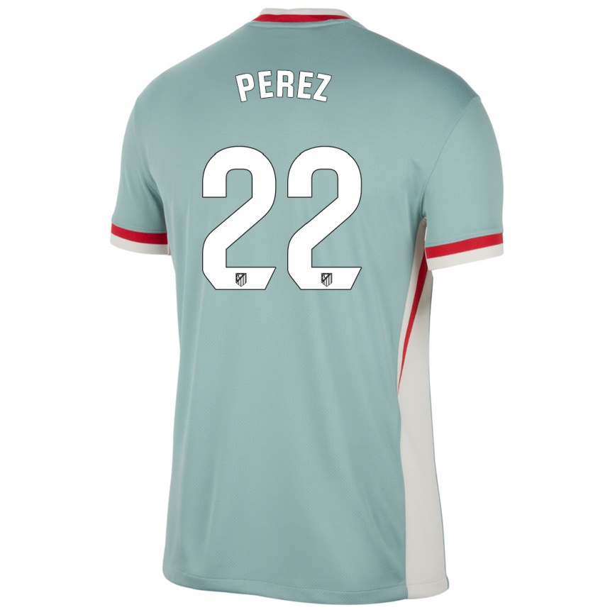 Niño Fútbol Camiseta Pablo Pérez #22 Beige Claro Azul 2ª Equipación 2024/25