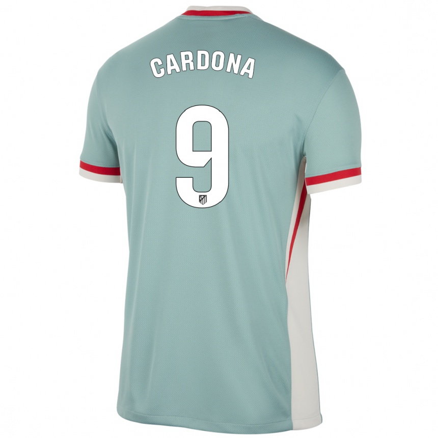 Niño Fútbol Camiseta Marta Cardona #9 Beige Claro Azul 2ª Equipación 2024/25