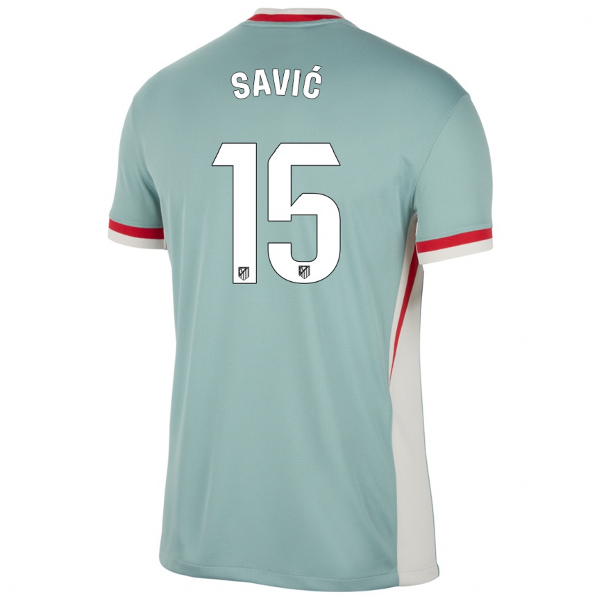 Niño Fútbol Camiseta Stefan Savic #15 Beige Claro Azul 2ª Equipación 2024/25