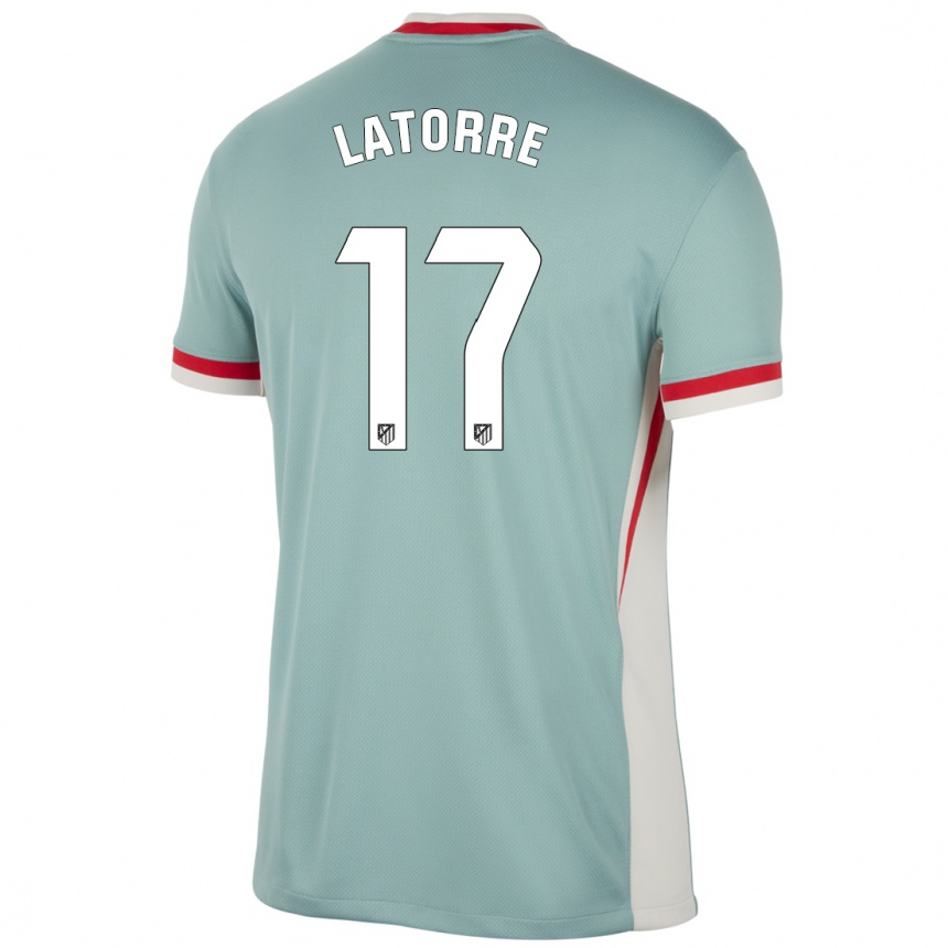 Niño Fútbol Camiseta Barbara Latorre #17 Beige Claro Azul 2ª Equipación 2024/25