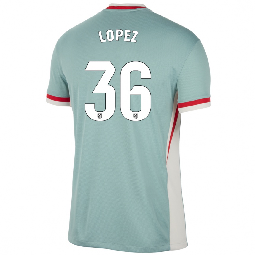 Niño Fútbol Camiseta David Lopez #36 Beige Claro Azul 2ª Equipación 2024/25