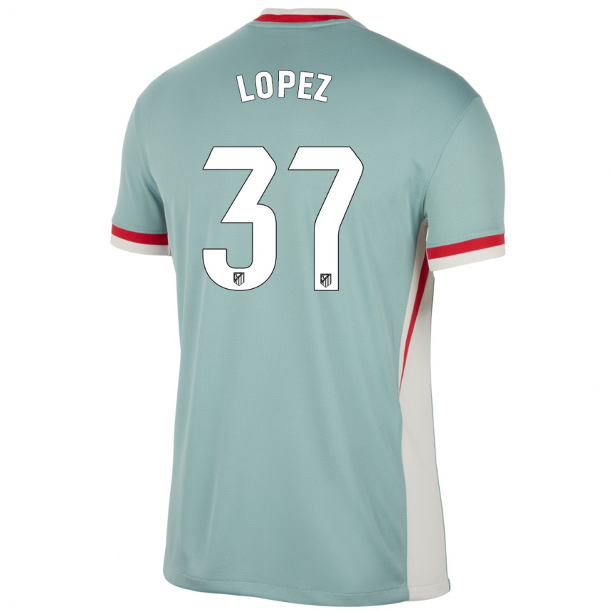 Niño Fútbol Camiseta Alex Lopez #37 Beige Claro Azul 2ª Equipación 2024/25