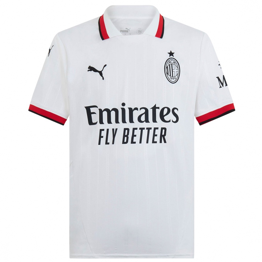 Niño Fútbol Camiseta Tiemoue Bakayoko #14 Blanco Negro Rojo 2ª Equipación 2024/25