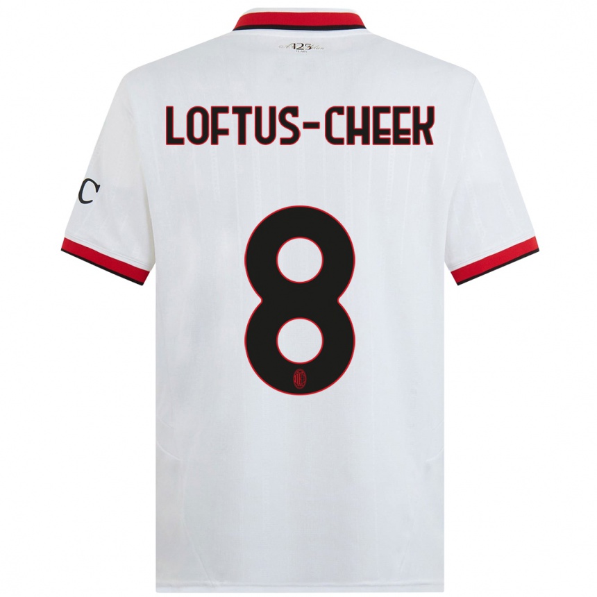 Niño Fútbol Camiseta Ruben Loftus-Cheek #8 Blanco Negro Rojo 2ª Equipación 2024/25