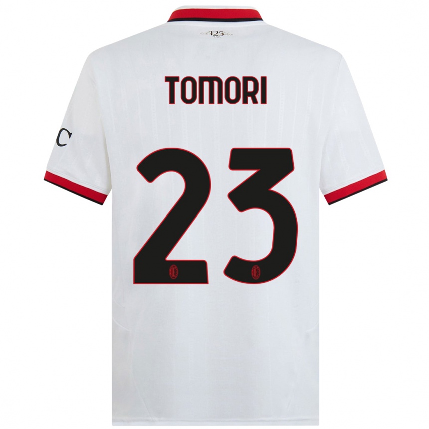 Niño Fútbol Camiseta Fikayo Tomori #23 Blanco Negro Rojo 2ª Equipación 2024/25