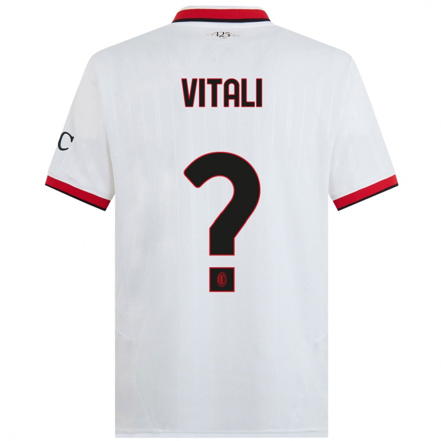 Niño Fútbol Camiseta Michael Vitali #0 Blanco Negro Rojo 2ª Equipación 2024/25