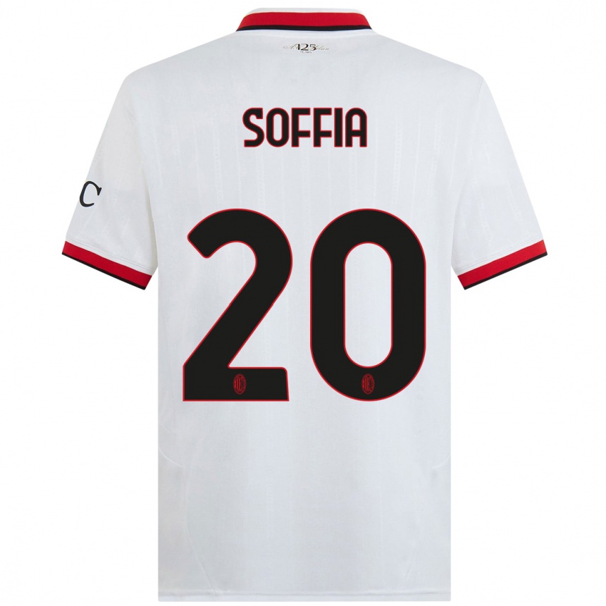 Niño Fútbol Camiseta Angelica Soffia #20 Blanco Negro Rojo 2ª Equipación 2024/25